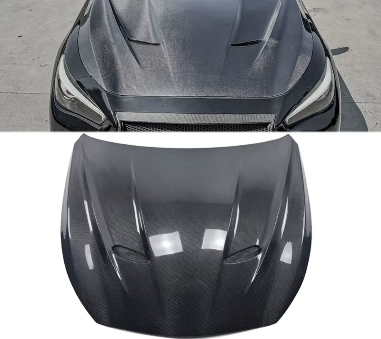 Infiniti Q50 Carbon Fiber Engine Hood for 2014-2019 and newer Models OEM