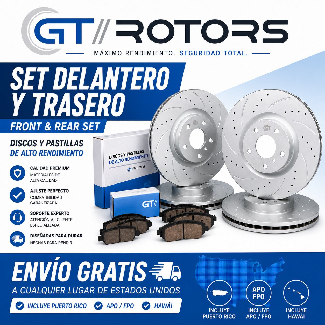 Delanteros & Traseros Discos De Frenos y Pastillas for Hyundai Elantra 2017-2020