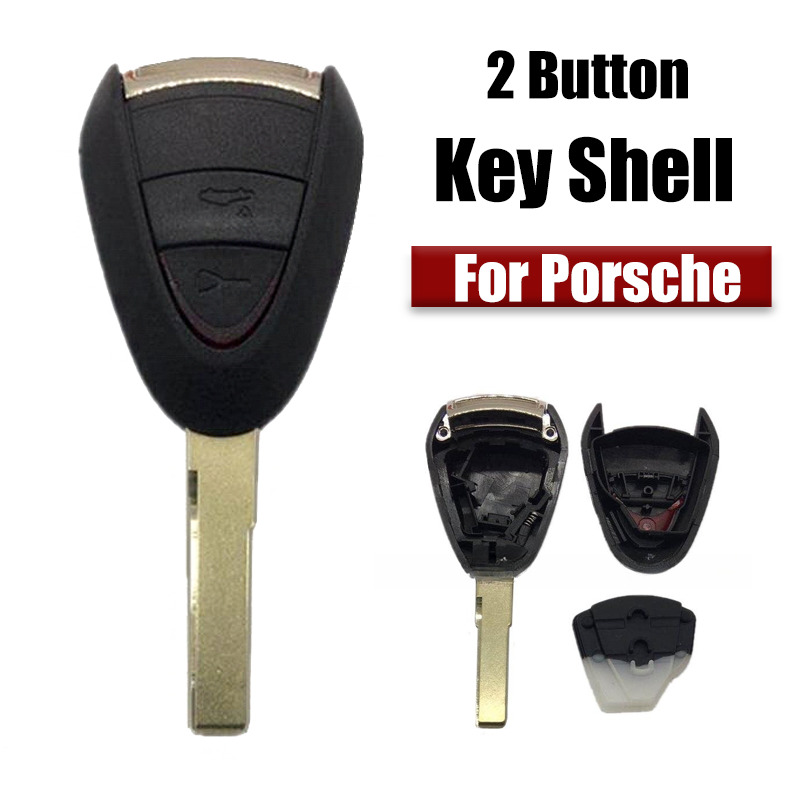 1Pcs 2 Button Car Remote Key Fob Shell Cover For Porsche 911 Turbo Coupe 2005-10