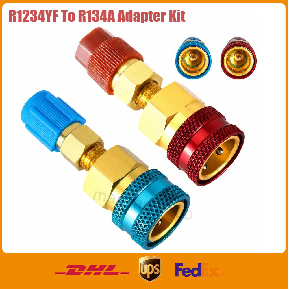R1234YF To R134A Adapter Kit Quick Couplers Hi/Lo Side Conversion For Car A/C
