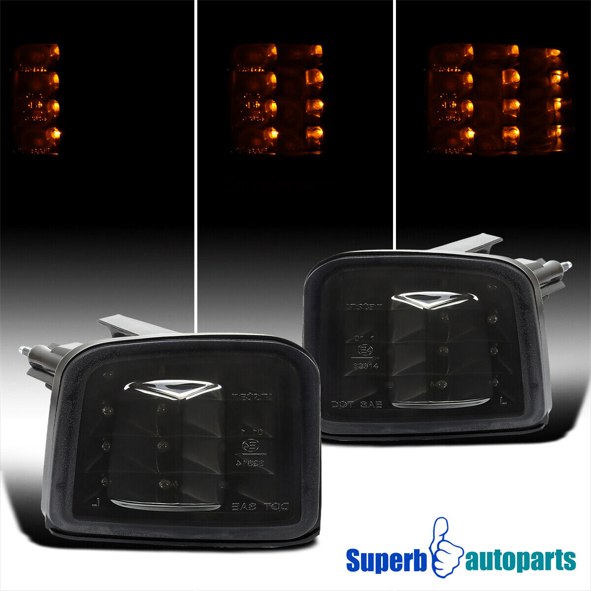 Fits 2015-2021 Subaru WRX / STI  Sequential LED Signal Corner Lights Black Smoke