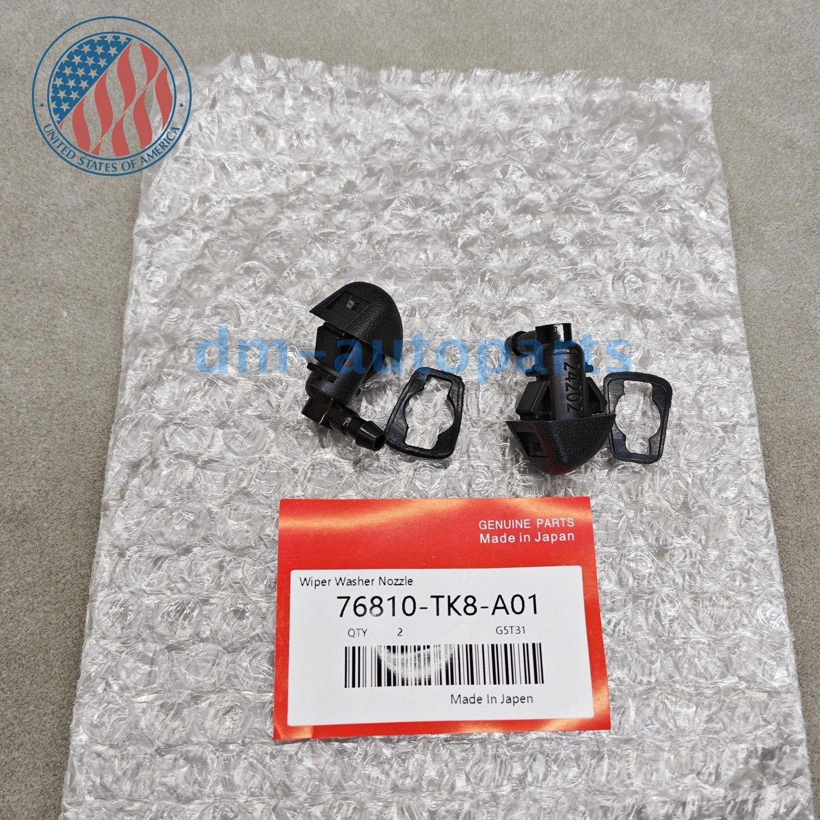 OEM 2× Windshield Washer Sprayer Nozzle Fits 2011-17 Honda Odyssey 76810TK8A01