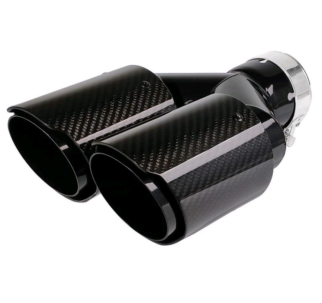 2 Bielpord Carbon Fiber Exhaust Tips 2.5 Inlet to Dual 3.5 Outlet Tailpipe Fit 2 Bielpord Carbon Fiber Exhaust Tips 2.5 Inlet to Dual 3.5 Outlet Tailpipe Fit