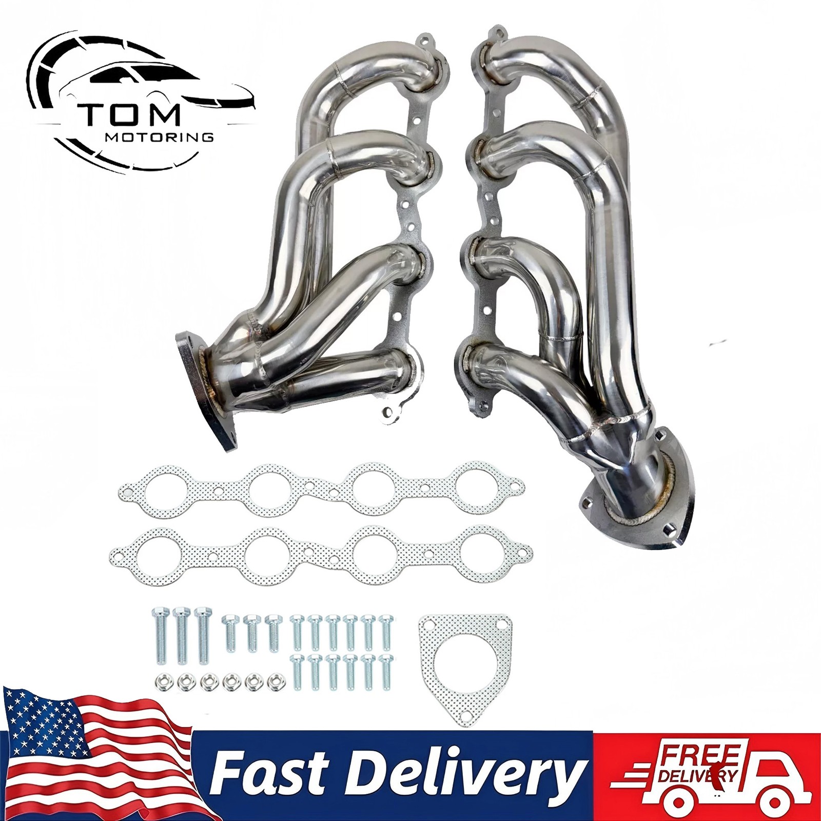 T304 SS Shorty Headers For Chevy GMC 2002-2013 Trucks SUV 4.8L 5.3L 6.0L 6.2L