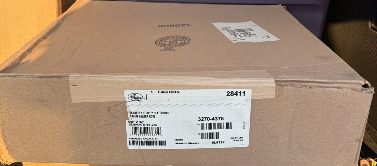 Gates 28411 5/8″ x 50 ft Safety‑Stripe Heater Hose Gates 28411 5/8″ x 50 ft Safety‑Stripe Heater Hose