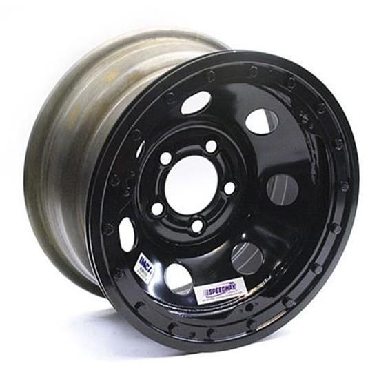 Speedway 15 x 8 IMCA Black Wheel 4 Backspace, Beadlock, 5x4.5