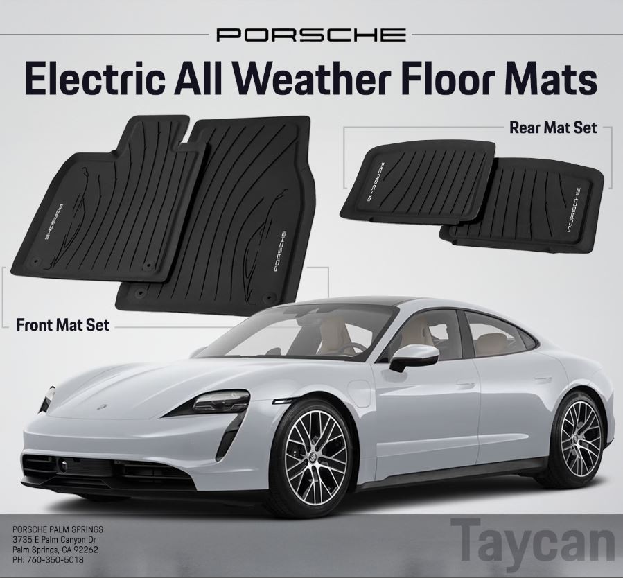 Genuine OEM Porsche 4 Piece All Weather Floor Mats for Taycan - 9J104480020OS5