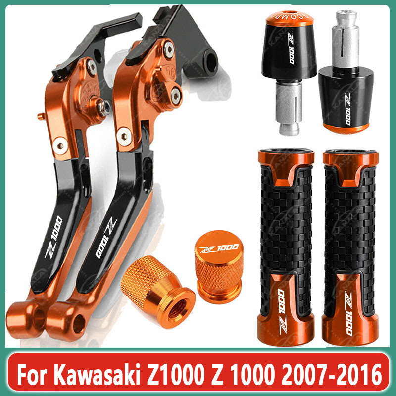4PCS CNC Handle Grips Cap Brake Clutch Levers Sets For Kawasaki Z1000 2007-2016 4PCS CNC Handle Grips Cap Brake Clutch Levers Sets For Kawasaki Z1000 2007-2016