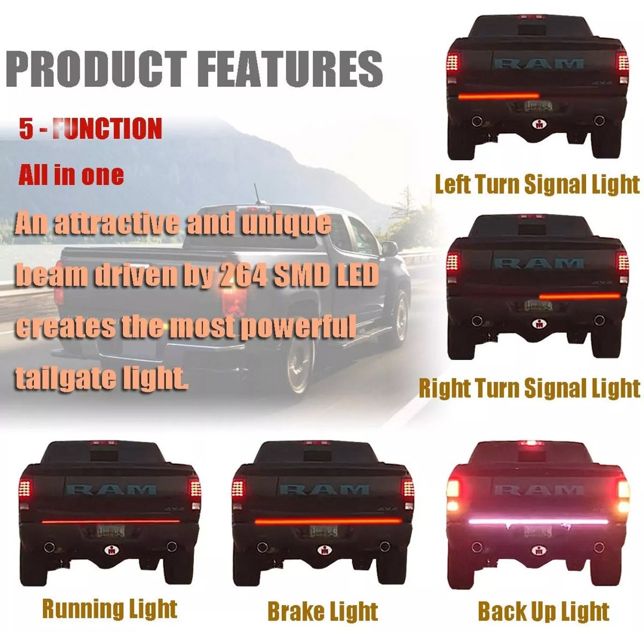 LivTee Truck Tailgate Light Bar 60\ LivTee Truck Tailgate Light Bar 60\