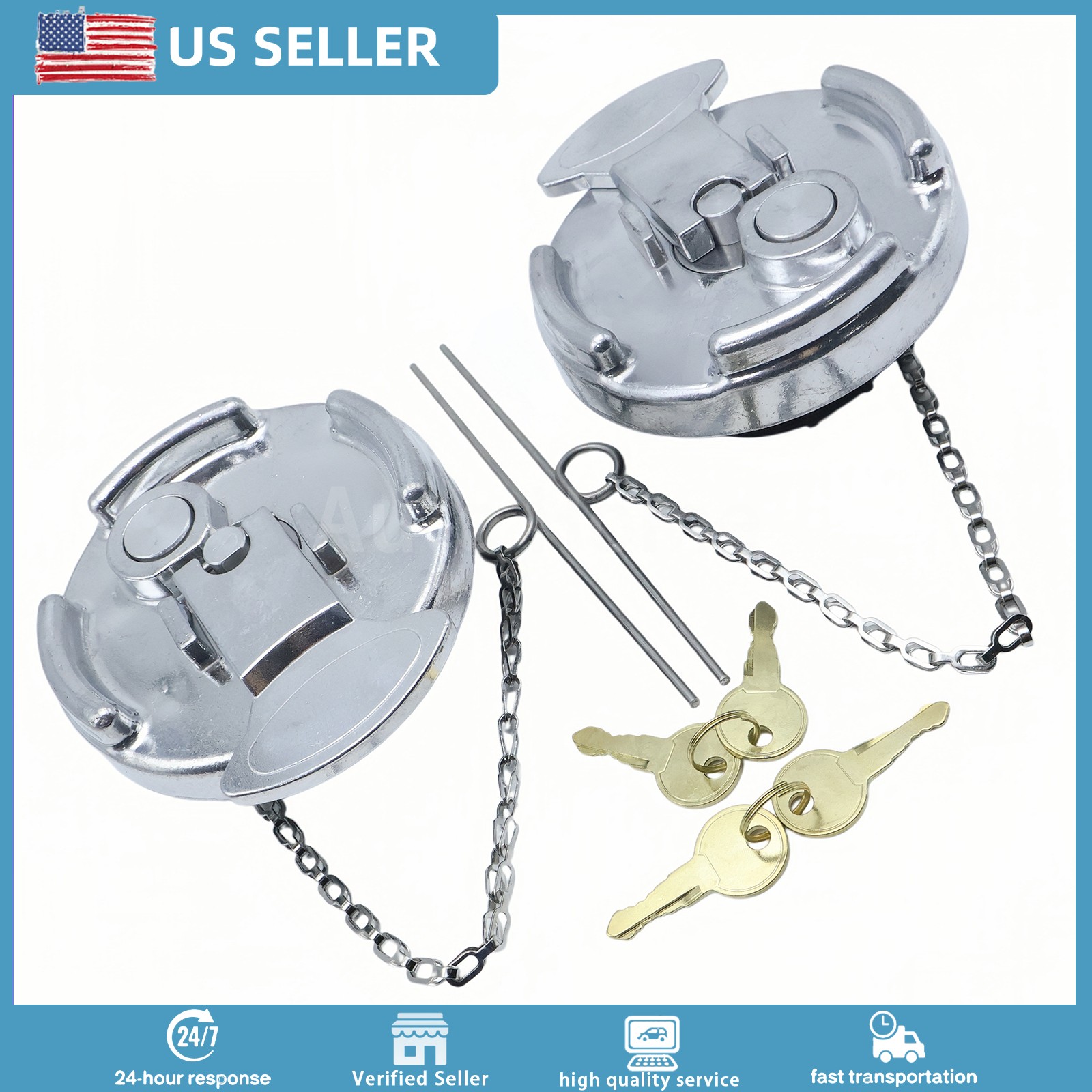 2Pk Locking Fuel Cap 11-04859-100 11-04859-200 For Peterbilt 567 579 587 389 337