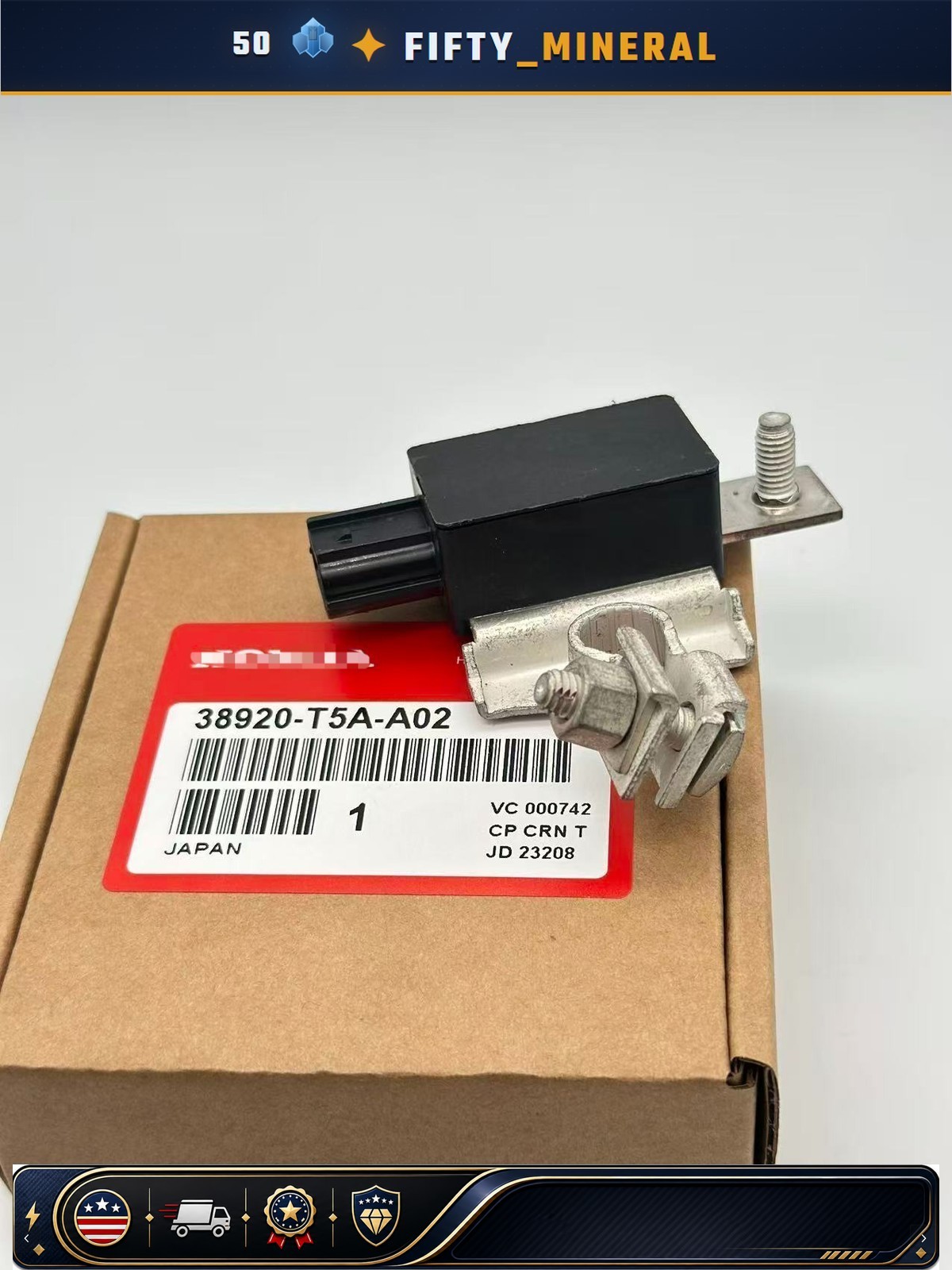 OEM NEW Battery Current Sensor ASSY For Honda 15-17 Fit 16-21 HR-V 38920-T5A-A02