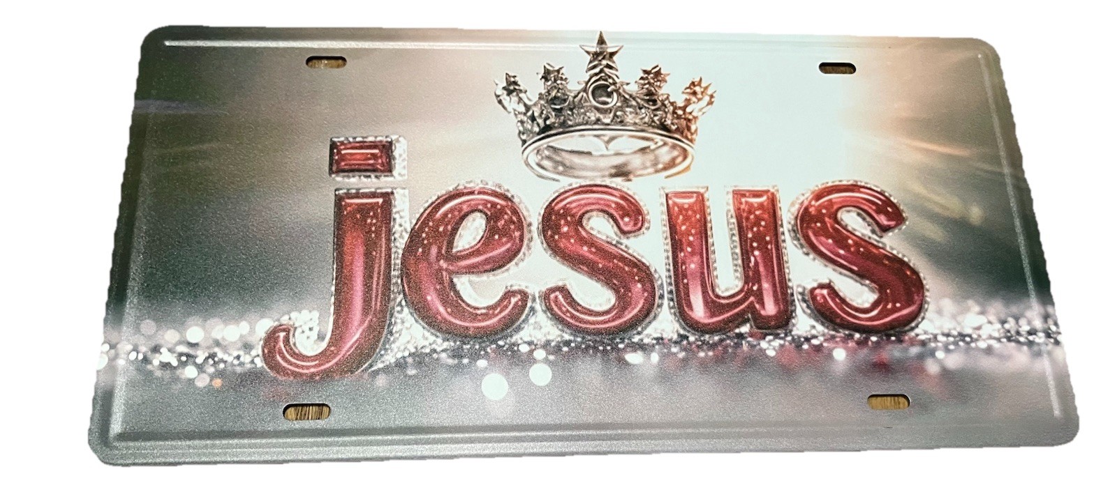 Jesus Christian Front License Plate Aluminum Car Tag 6x12 Rust Free Religious