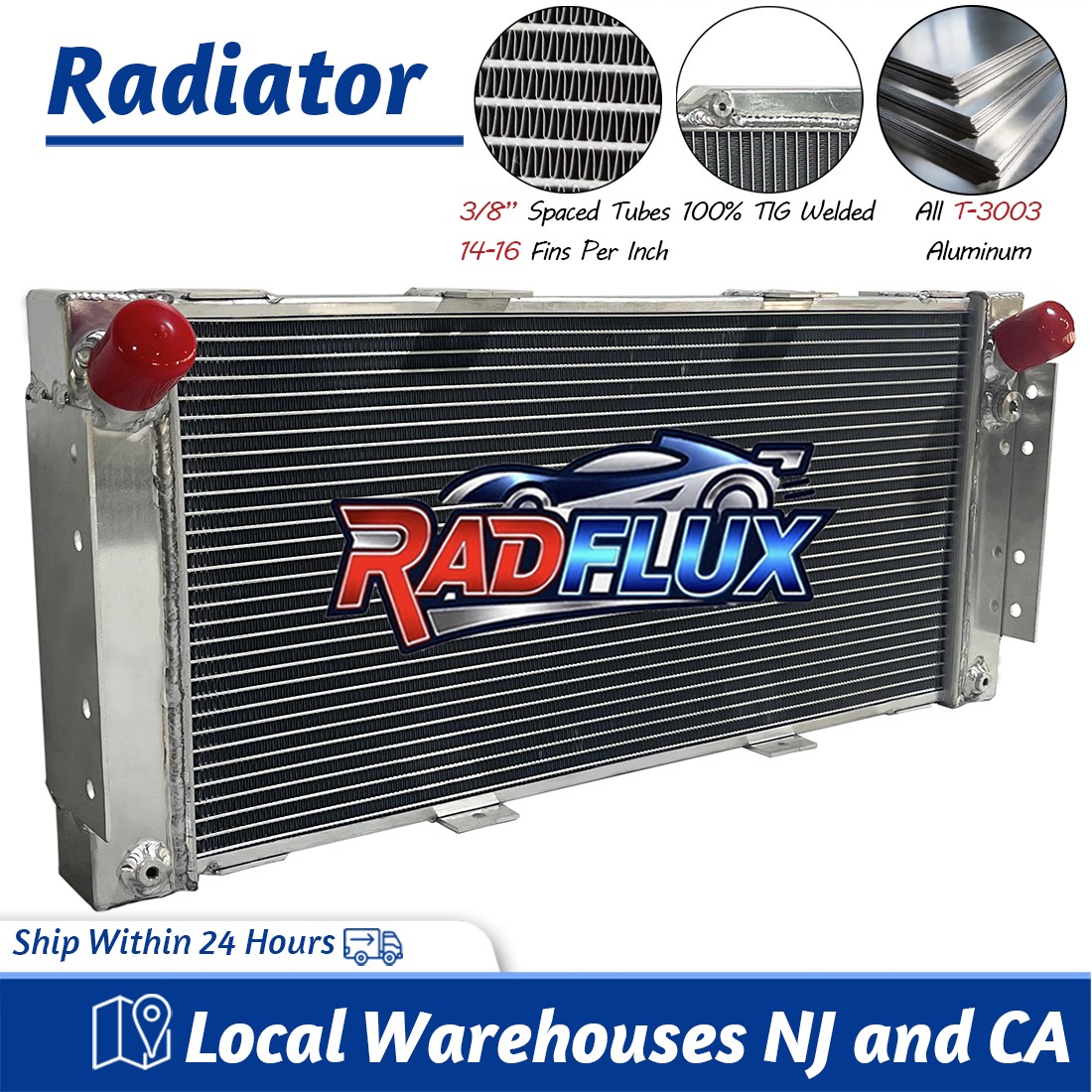 Fits Ford GT40 MK III/Base 1964-1969 1966 4.7L/7.0L V8 GAS Engine MT Radiator 