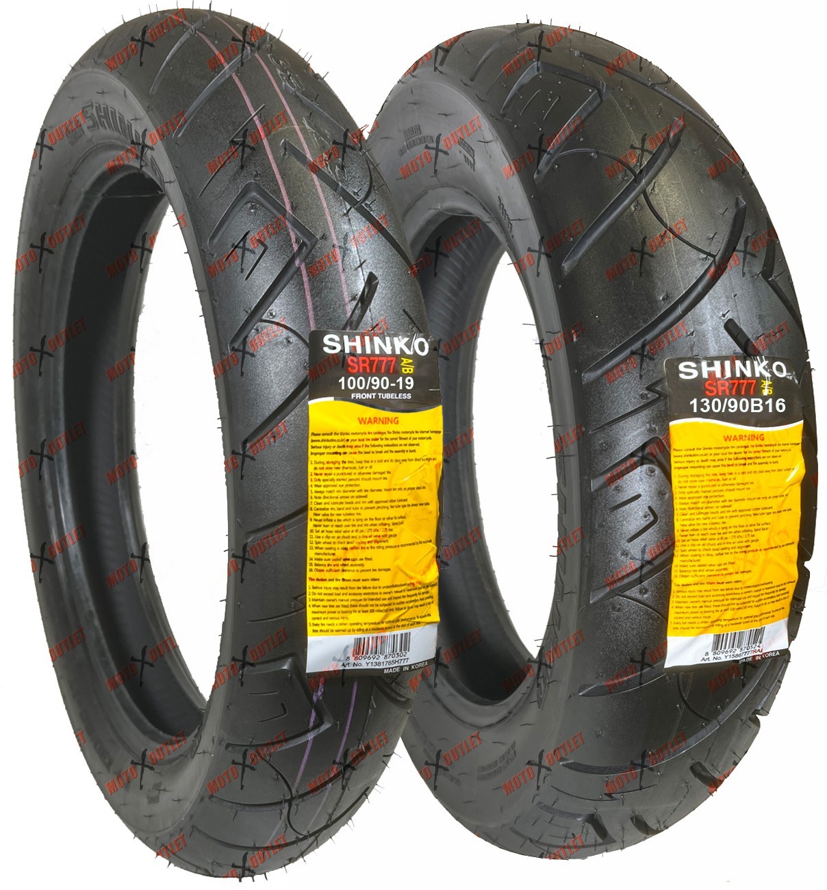 Shinko 777 100/90-19 130/90-16 Tire Set HD Front Rear Motorcycle Tires