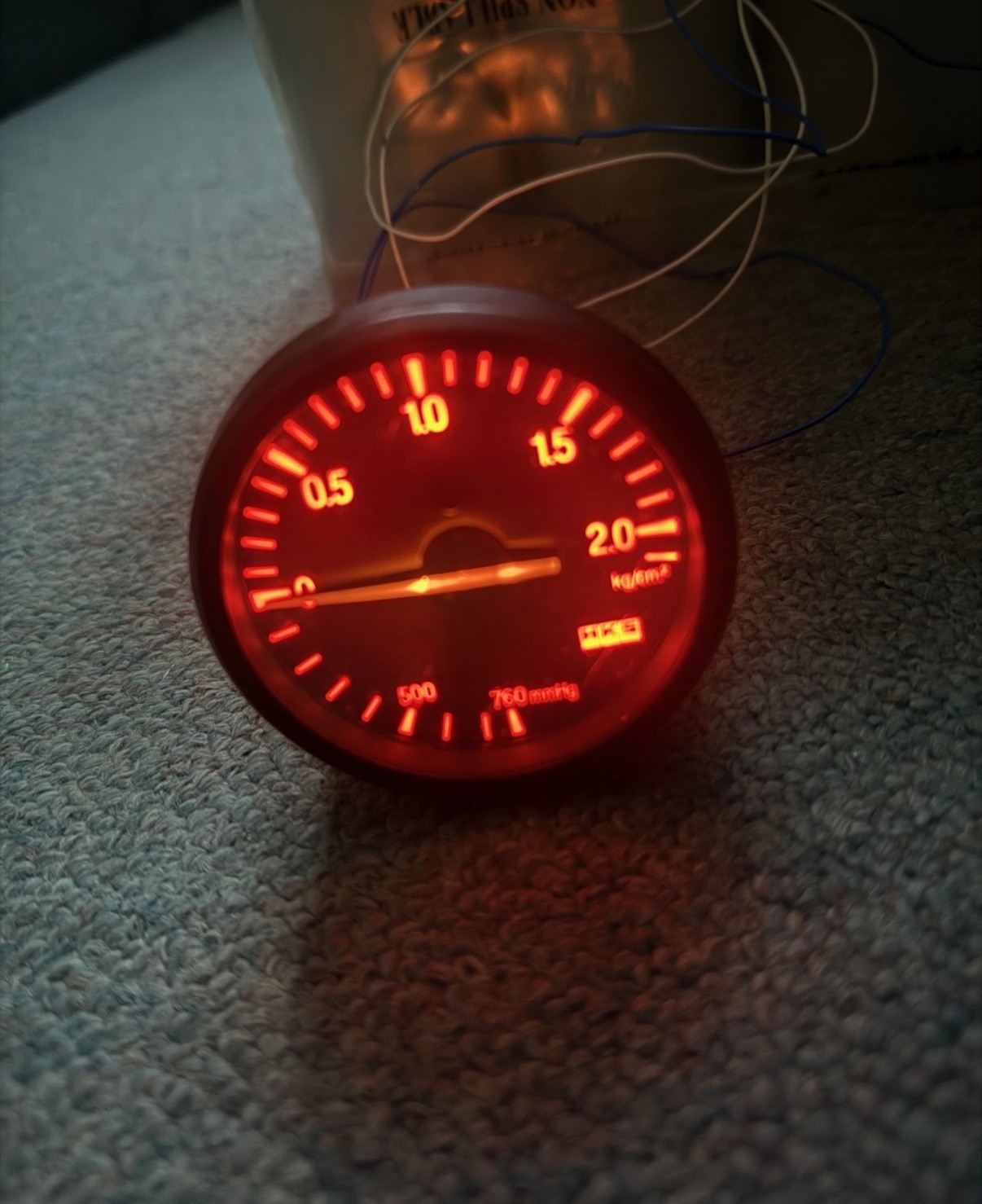 HKS 60mm Mechanical 90s Boost Gauge Meter Rare GTR R32 R33 Supra RX7 EVO
