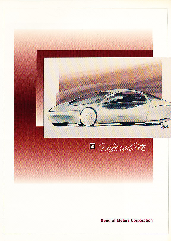 1992 GM Ultralite 100mph concept Showcar Original Brochure 1992 GM Ultralite 100mph concept Showcar Original Brochure