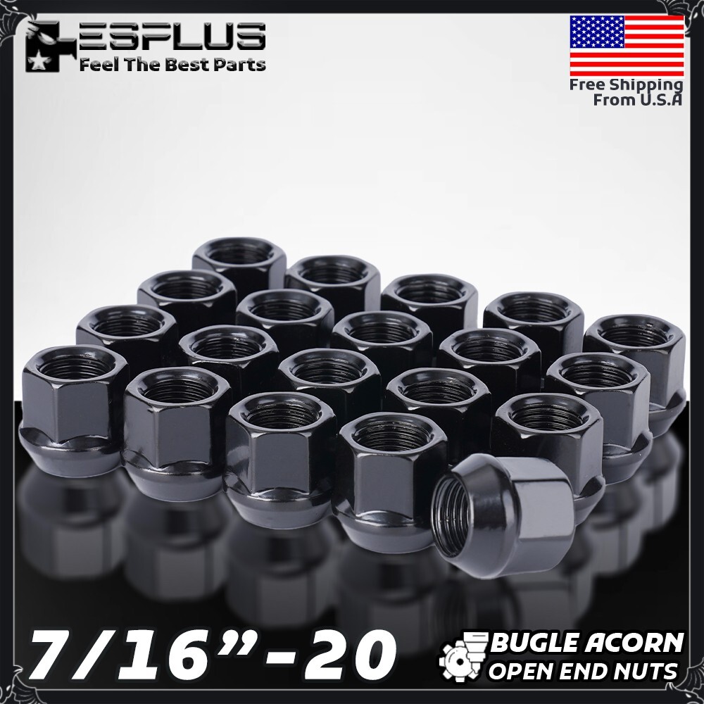 20 Chevrolet Open-End Lug Nut 7/16-20 Black Fit Camaro/Corvette/Blazer/Corvair