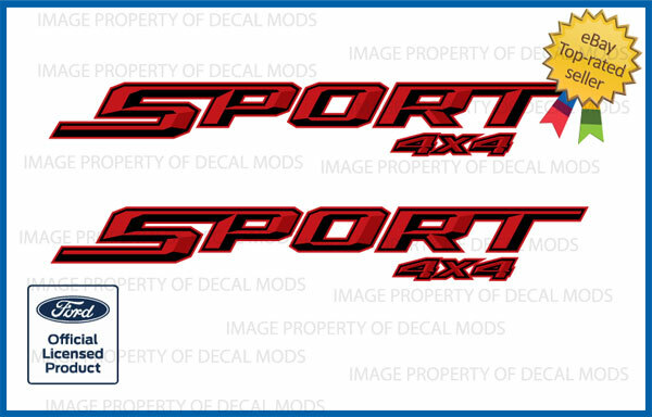 (2x) 2015 - 2026 Ford F150 SPORT 4x4 side graphic decal black red sticker FH1B5