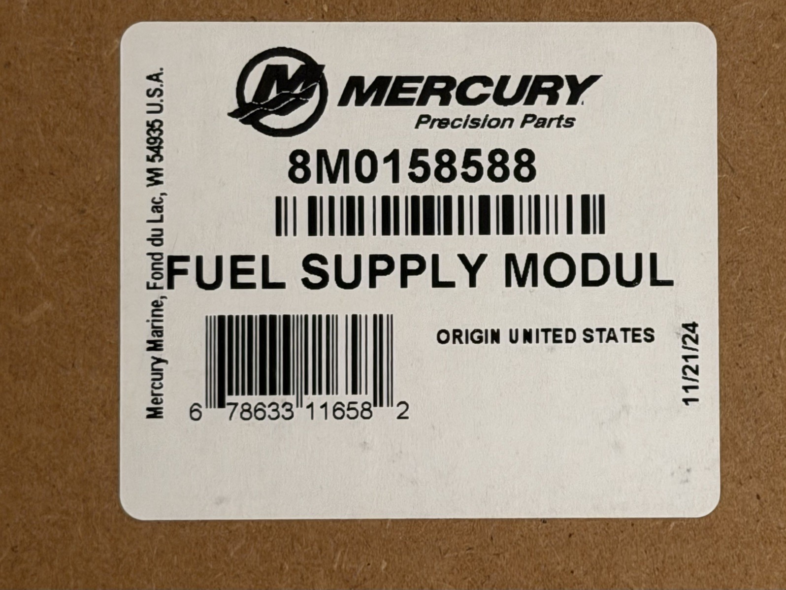 New/ OEM Mercury 450R HP V8 Racing Fuel Supply Module - 8M0161387 / 8M0158588 New/ OEM Mercury 450R HP V8 Racing Fuel Supply Module - 8M0161387 / 8M0158588
