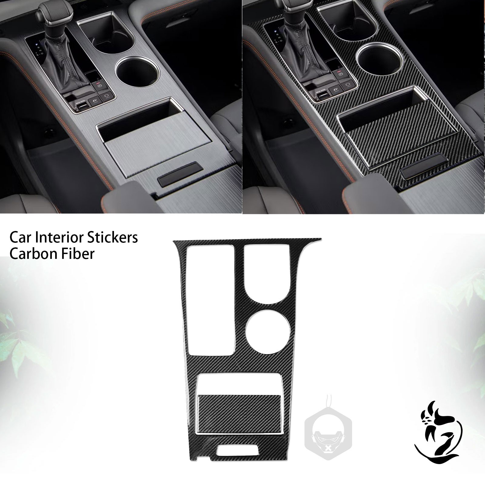 2Pcs Real Carbon Fiber Console Gear Shift Panel Cover For Toyota Sienna 2021-26