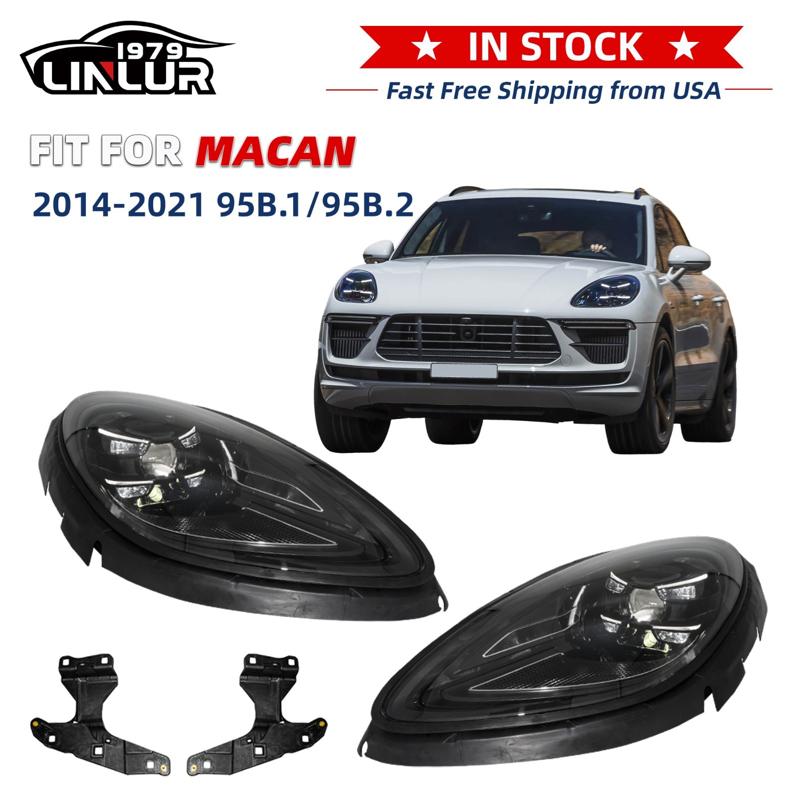 2025 Matrix PDLS Laser LED Headlights For 2014-2021 Porsche Macan 95B.1 95B.2