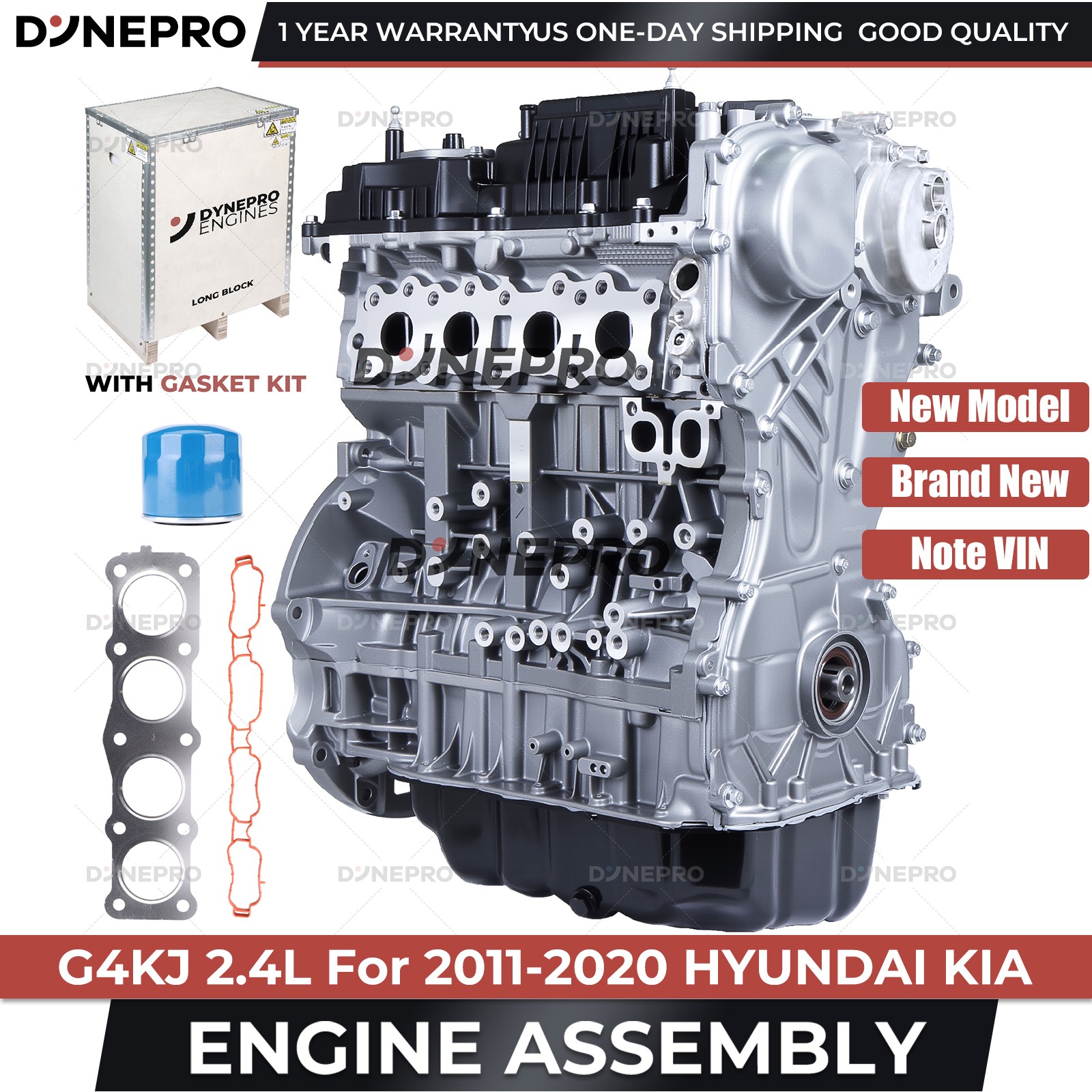 Engine Motor G4KJ Theta II GDI DOHC 4-Cylinder for 2016-20 Kia Sorento 2.4L New