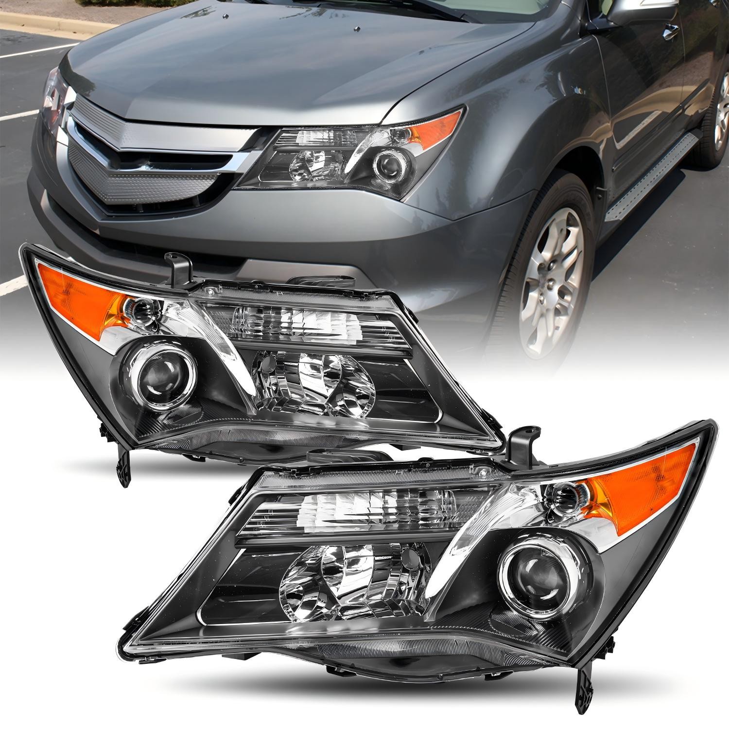 For 2007-2013 Acura MDX Headlights w/o Adaptive HID Headlights Assembly Pair