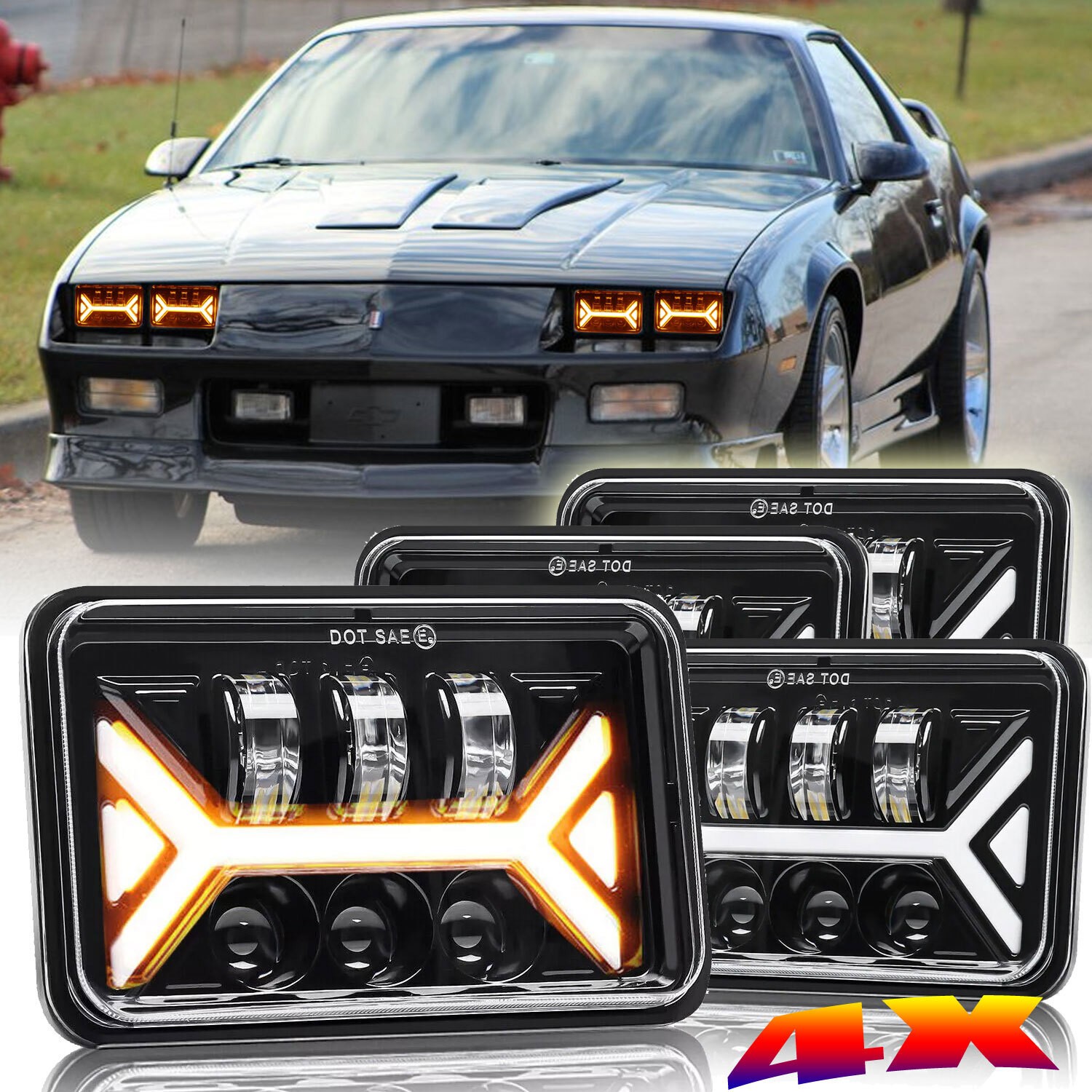 4PCS For 1982-1992 Chevrolet Camaro Z28 4x6 4PCS For 1982-1992 Chevrolet Camaro Z28 4x6