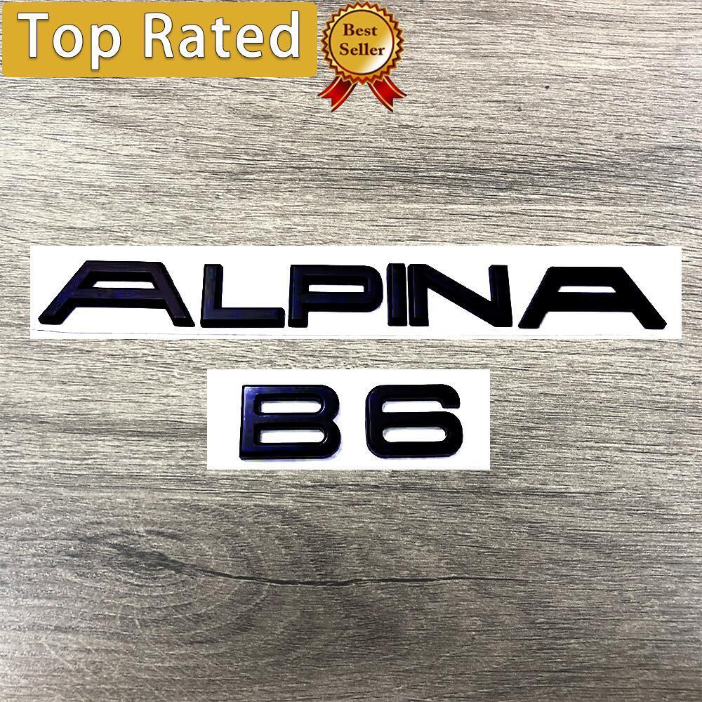 2pcs Gloss Black For Metal Alpina B6 Car Trunk Emblem Badge Replace Sticker