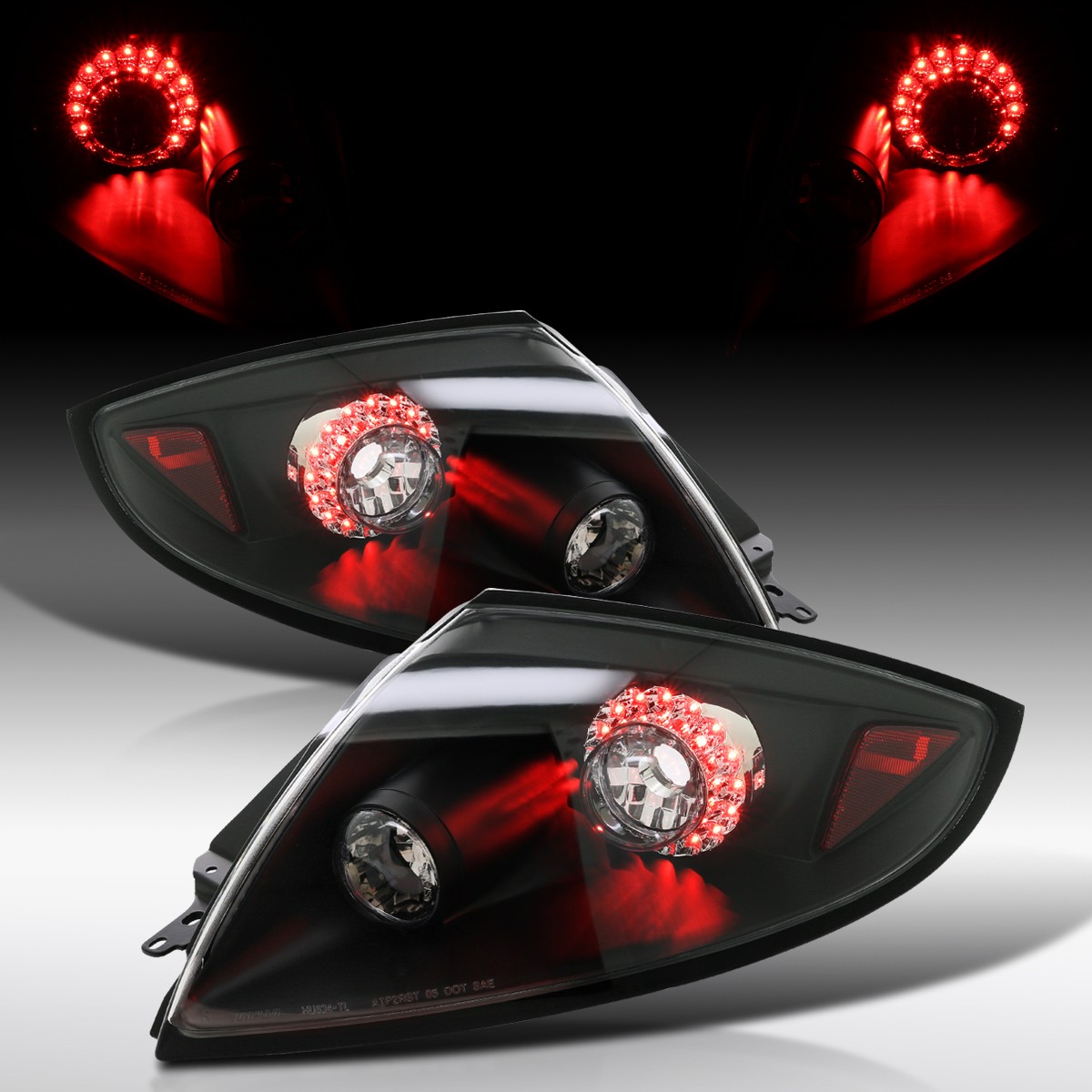 Fit 2006-2011 Mitsubishi Eclipse Black LED Tail Lights Lamps Left+Right 06-11 Fit 2006-2011 Mitsubishi Eclipse Black LED Tail Lights Lamps Left+Right 06-11