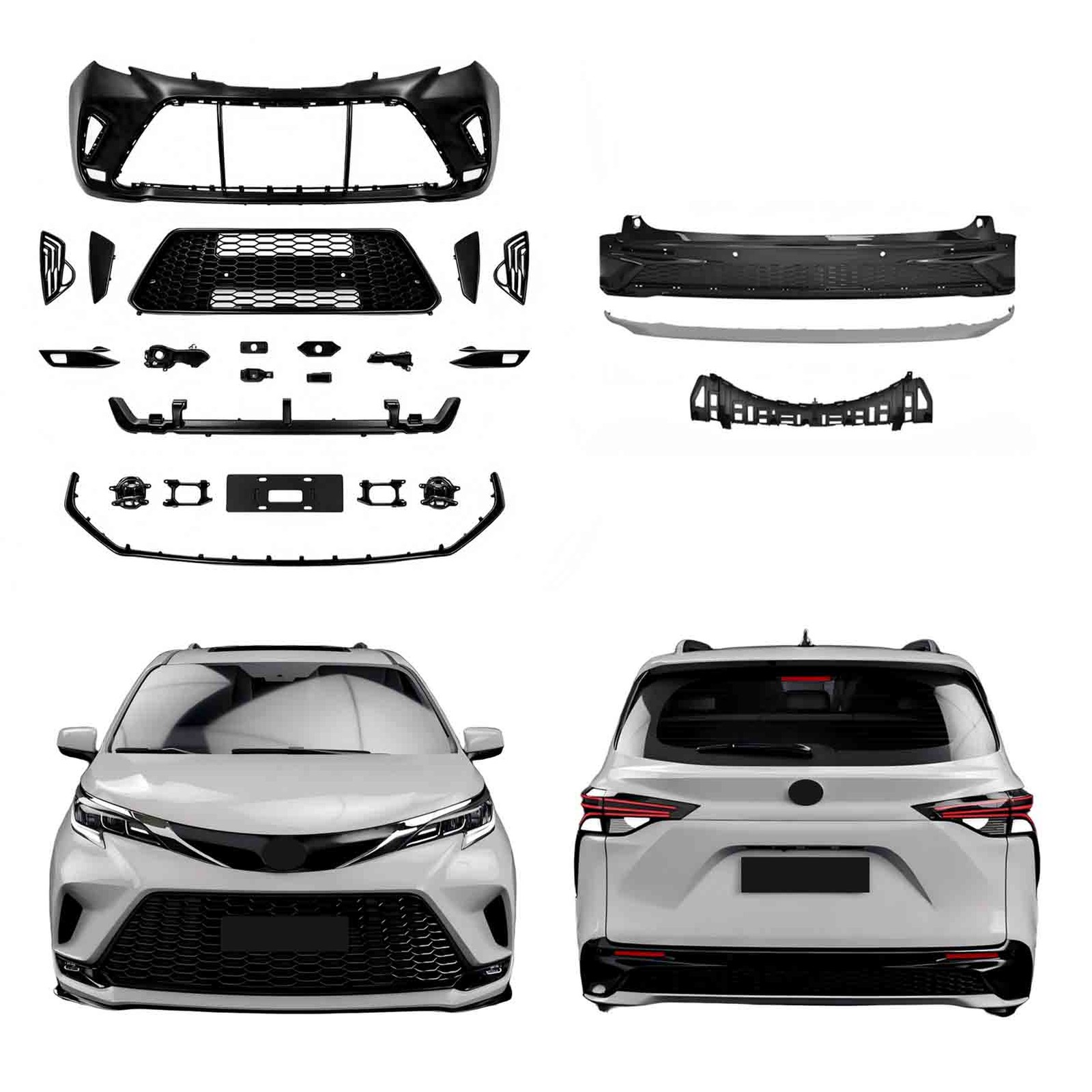 For 2021-2026 Toyota Sienna XSE / 25th Anniversary Front Bumper Lower Grille For 2021-2026 Toyota Sienna XSE / 25th Anniversary Front Bumper Lower Grille