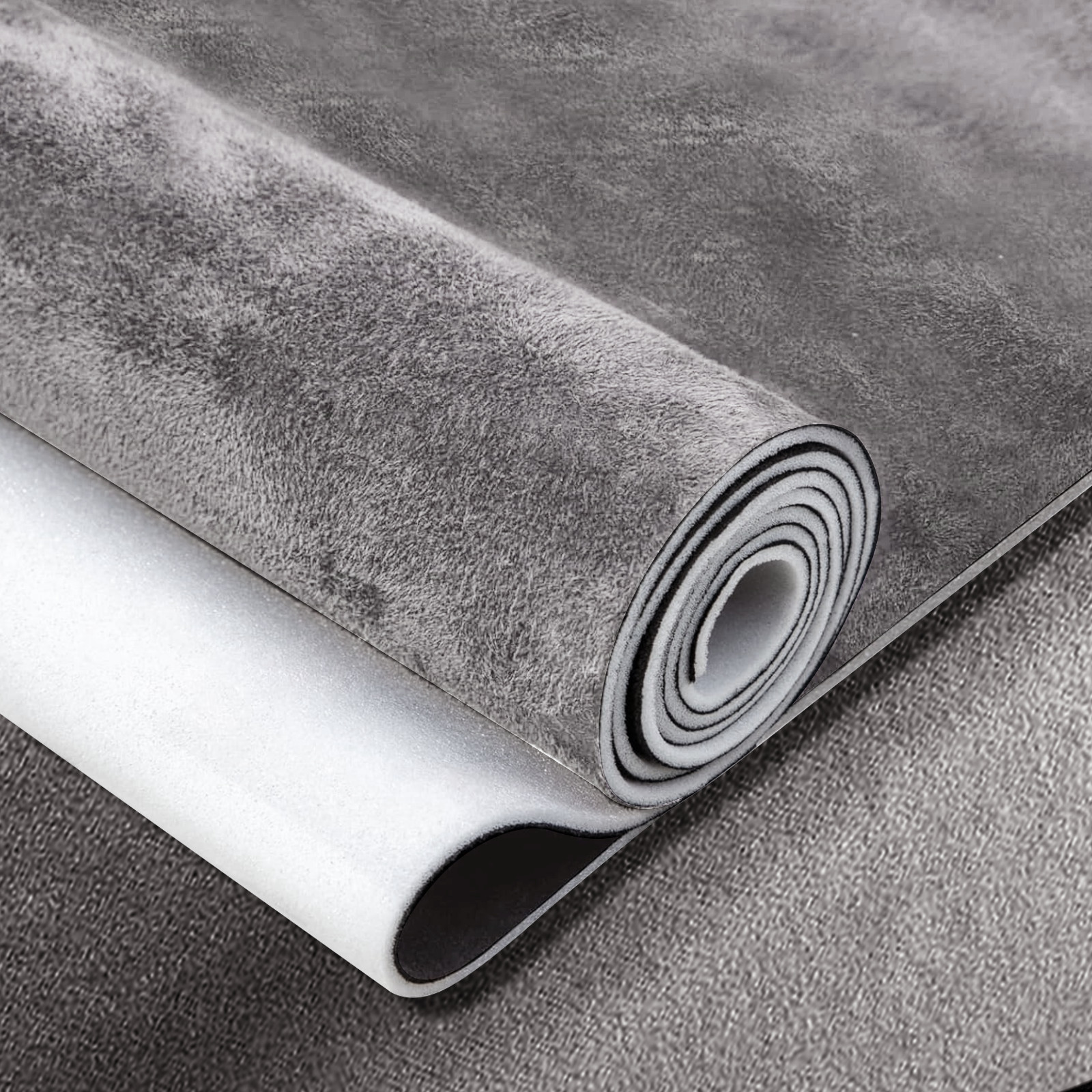Gray Suede Car Headliner Fabric with Foam Backing Automotive DIY Replacement 96