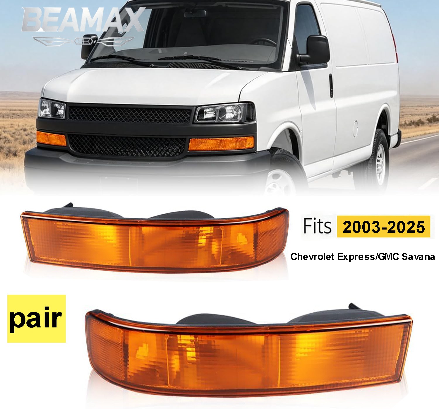 For Chevy Express 1500 2500 GMC Savana 2003-25 Parking Corner Turn Signal Lights