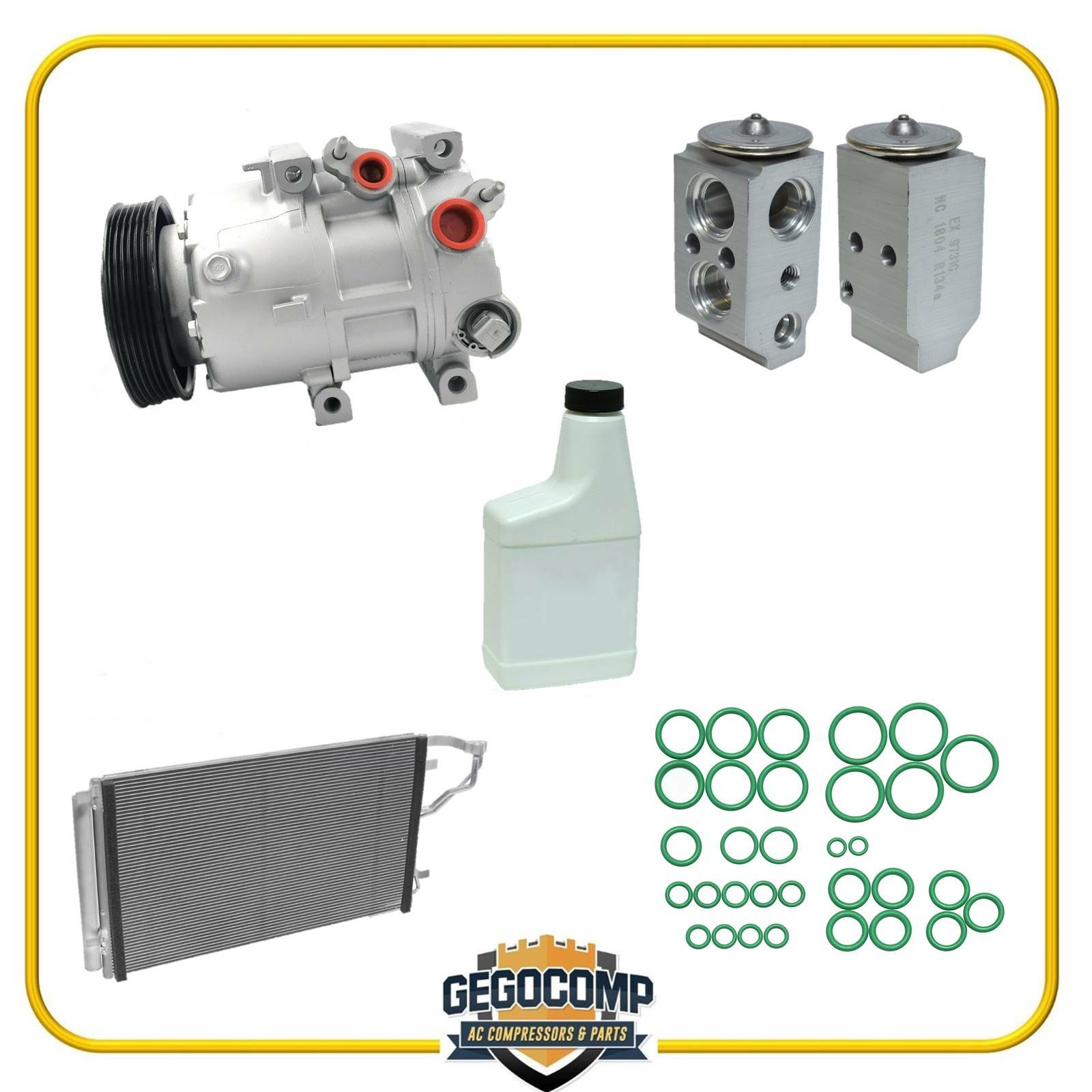 AC Compressor & Condenser Kit Fits Hyundai Sonata Kia Optima OEM VS16 KTC8328