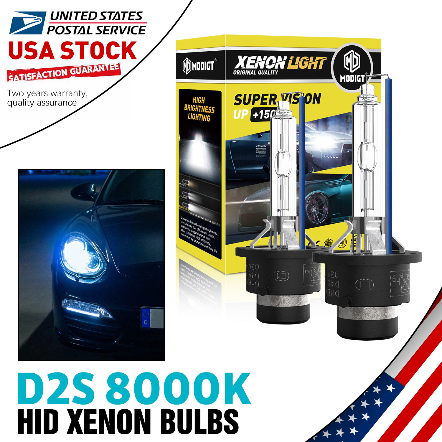 2 X D2S 8000K 3200 LM 85 V Warm White HID Xenon Headlight OEM Replacement Bulbs 2 X D2S 8000K 3200 LM 85 V Warm White HID Xenon Headlight OEM Replacement Bulbs