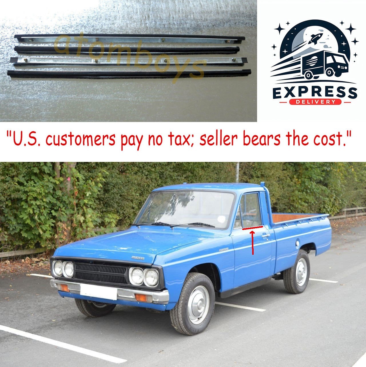 1972 1976 FOR Ford Courier TRUCK PICKUP WINDOW GLASS SEALS DOOR WEATHER STRIP