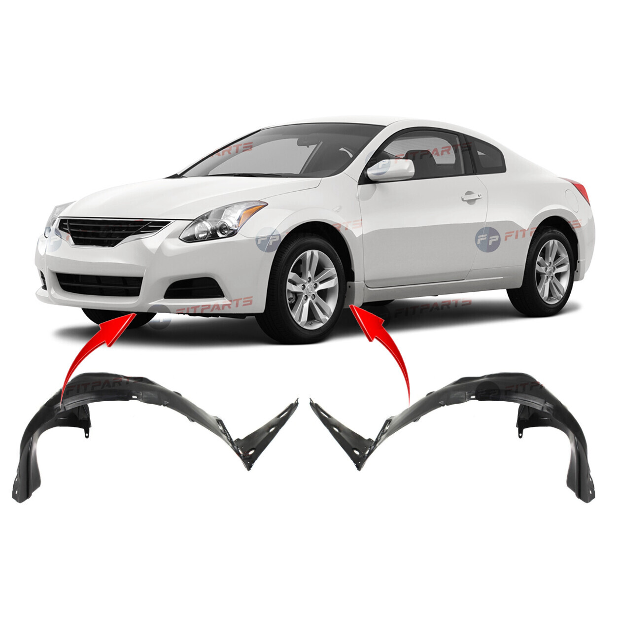 2007-2013 Nissan Altima Sedan 2pc Fender Liners NI1250135 NI1251135 63841JA000 2007-2013 Nissan Altima Sedan 2pc Fender Liners NI1250135 NI1251135 63841JA000