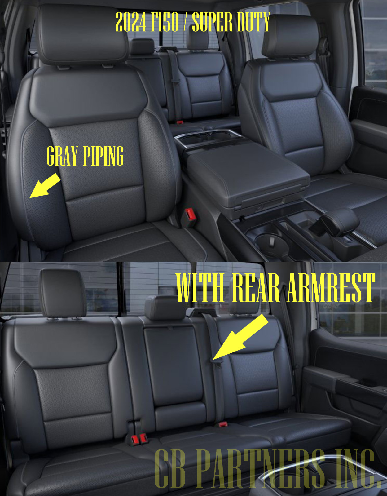 NEW TAKEOFF FORD F150 LARIAT LEATHER SEAT UPHOLSTERY SET GRAY PIPE 2021 - 2026