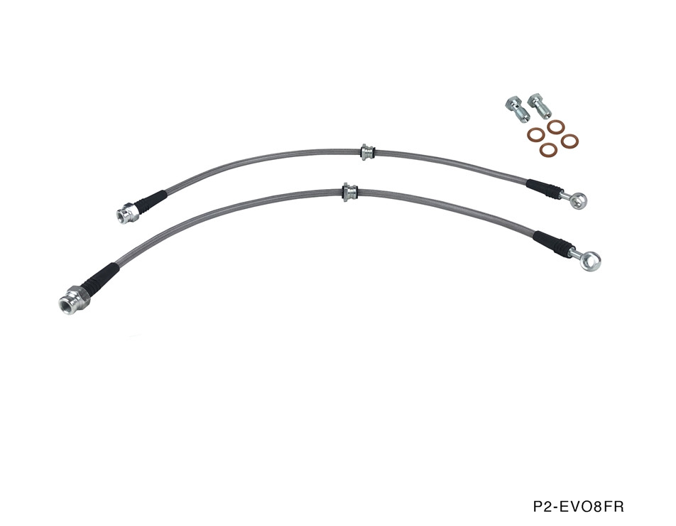 P2M Stainless Steel Braided Front Brake Lines Mitsubishi Lancer Evolution 8 VIII