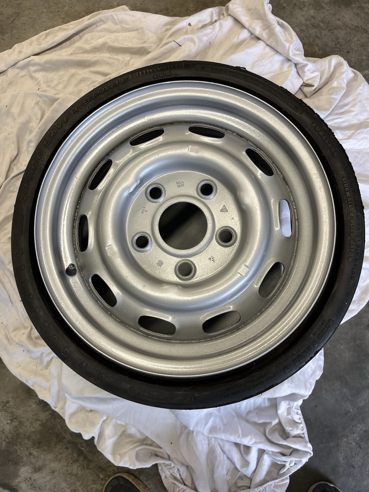 Porsche Space Saver Spare Tire BF Goodrich Date Coded 4/74 Porsche Space Saver Spare Tire BF Goodrich Date Coded 4/74
