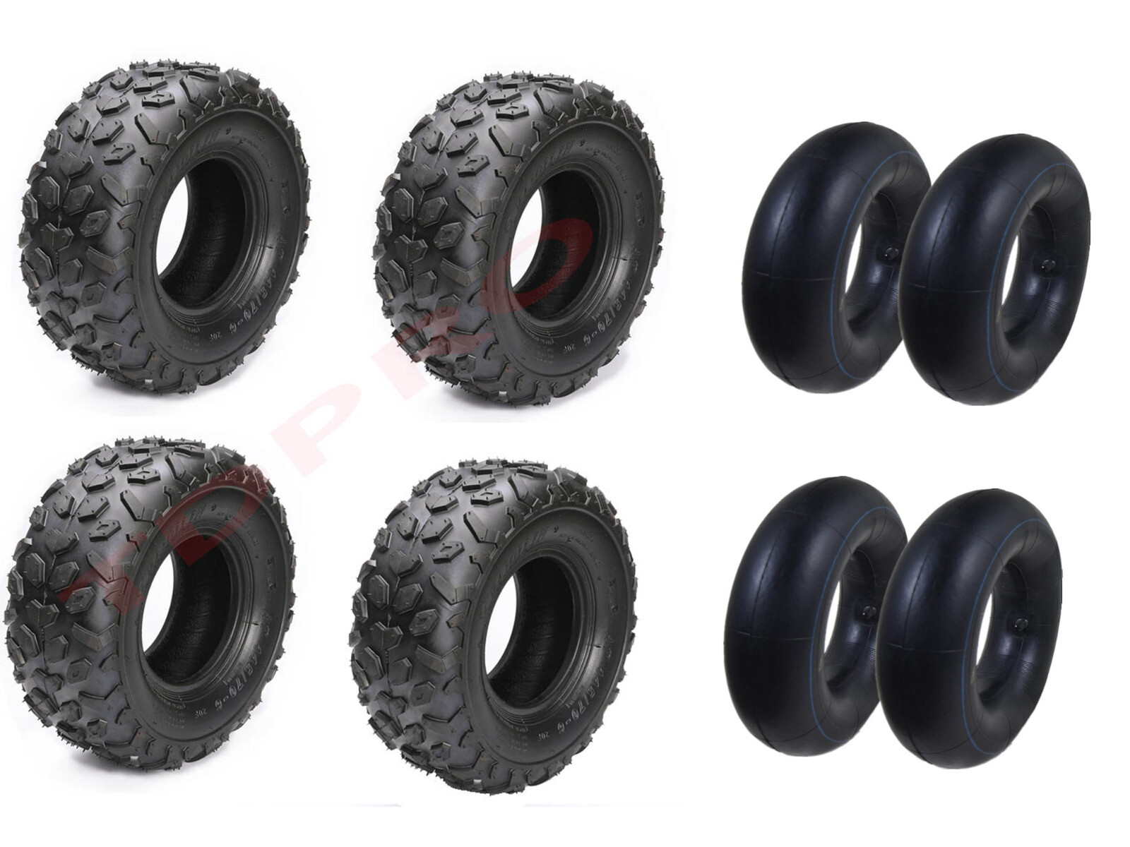 Set of 4 ATV Tires 145/70-6, Front Rear Tires & Tubes, UTV Go Cart 145x70x6 6\ Set of 4 ATV Tires 145/70-6, Front Rear Tires & Tubes, UTV Go Cart 145x70x6 6\