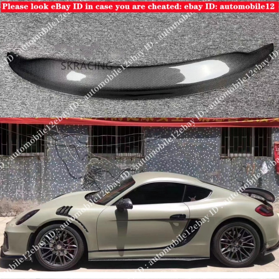 Fits 2014-2016 Porsche Cayman 981 Coupe Carbon Fiber Rear Trunk Spoiler Wing Kit