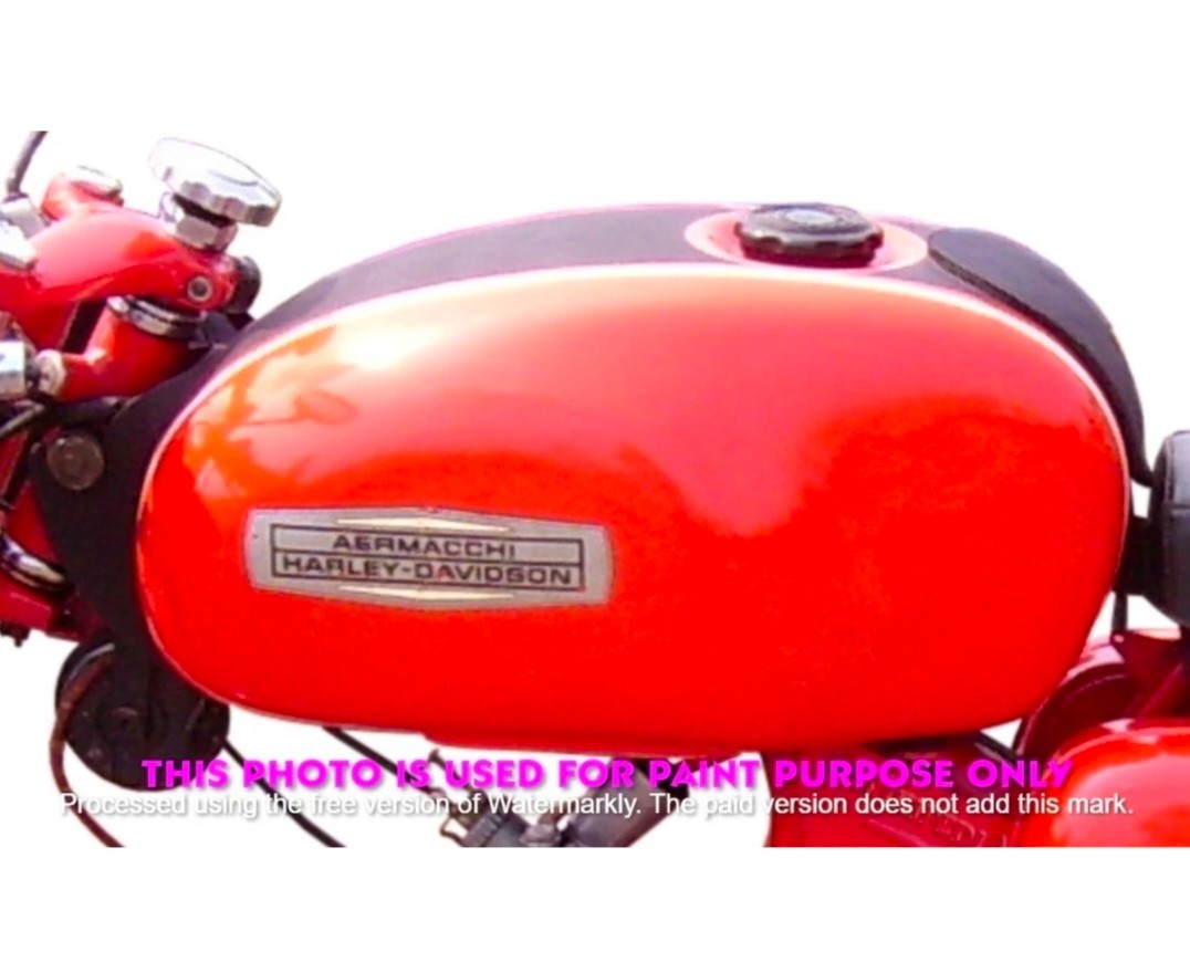 Harley Davidson Aermacchi 350 tv 1971-72 Red Black steel fuel petrol tank /COMPA