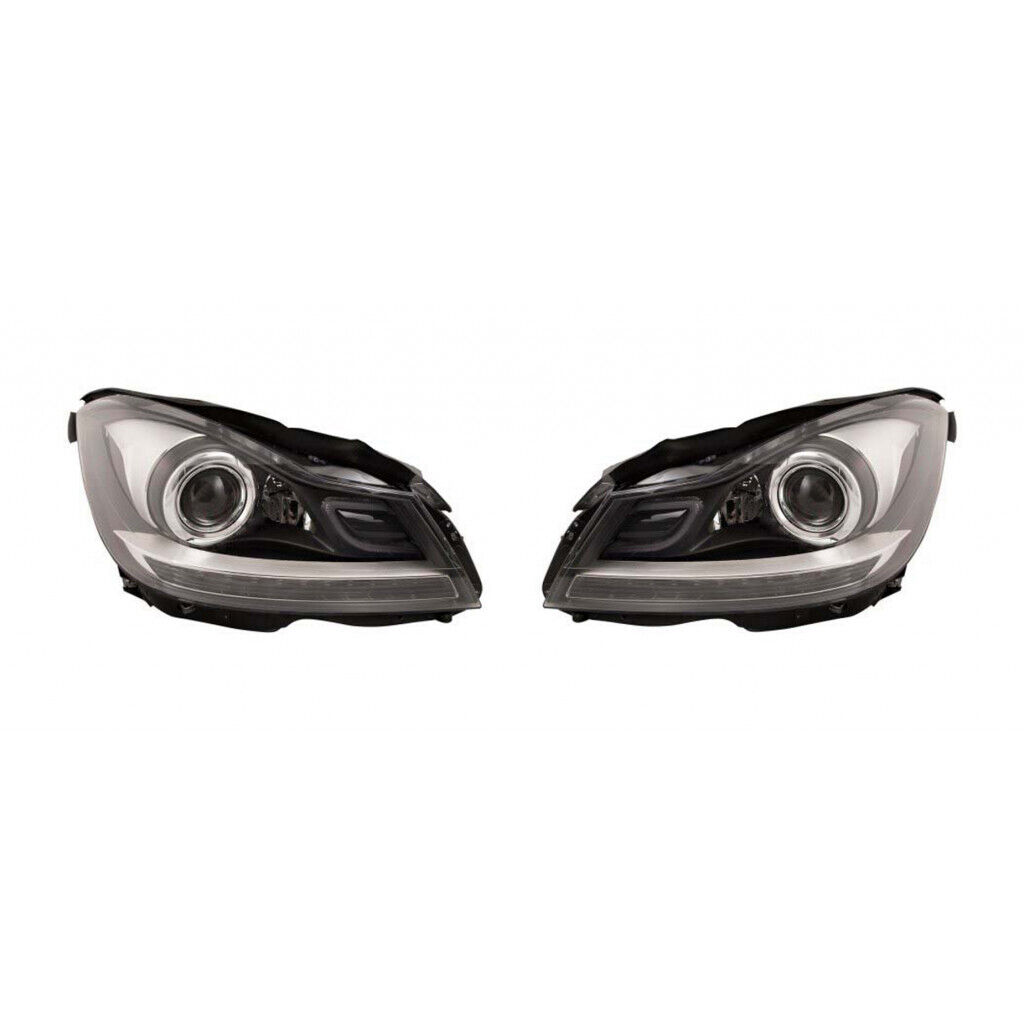 For Mercedes-Benz C63 AMG 2012 2013 Headlight Projector & LED DRL Pair