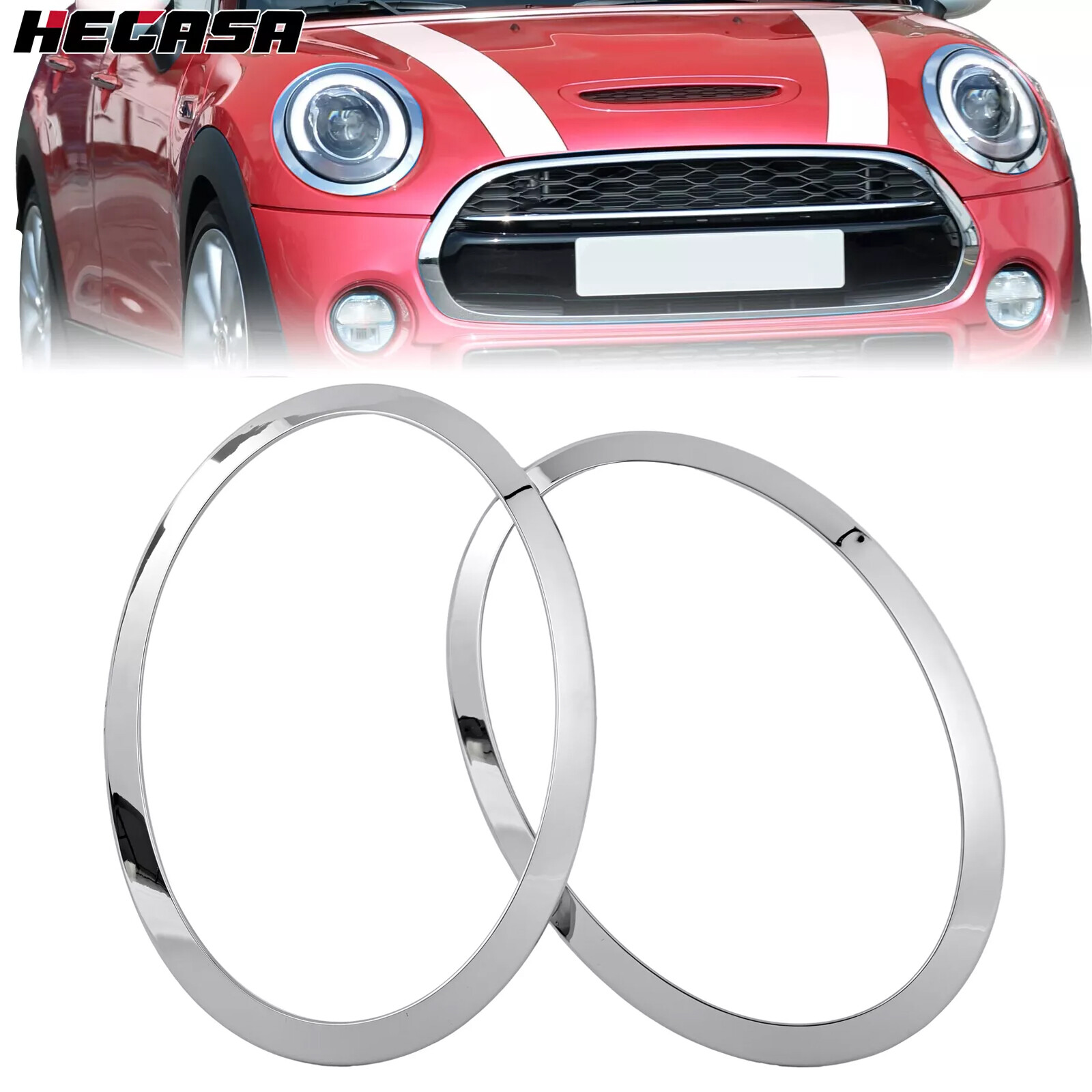 For 2014-2021 Mini Cooper S F55 F56 F57 Chrome Headlight Ring Bezel Cover Trim For 2014-2021 Mini Cooper S F55 F56 F57 Chrome Headlight Ring Bezel Cover Trim
