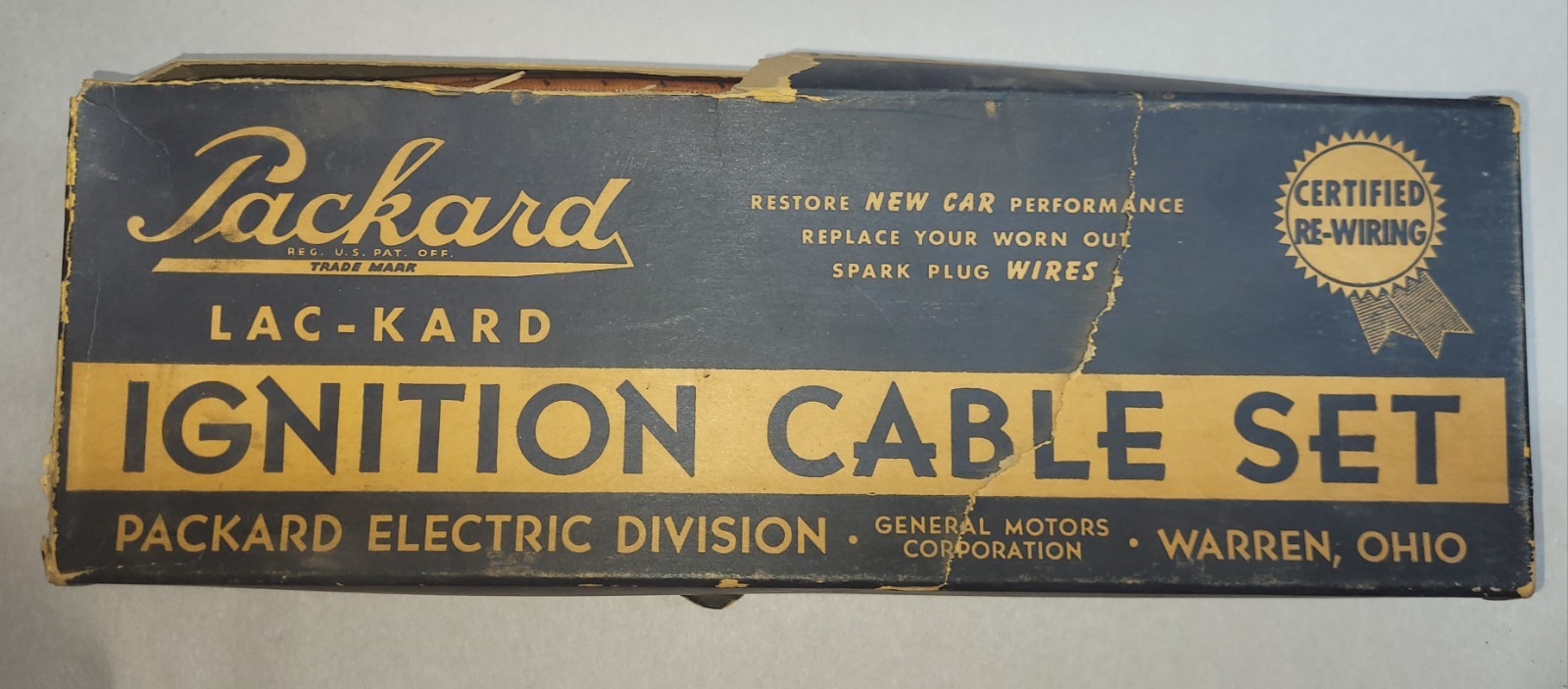 NORS Vintage Packard Ignition Cable Set No. 8B Pierce Nash Hudson Ford Cadillac
