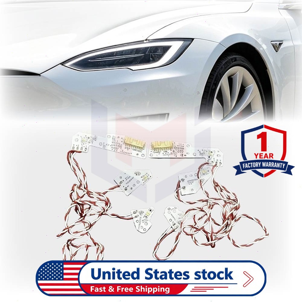 A Set Headlight DRL LED Board For Tesla Model S 2016-2023 Daytime Running Light