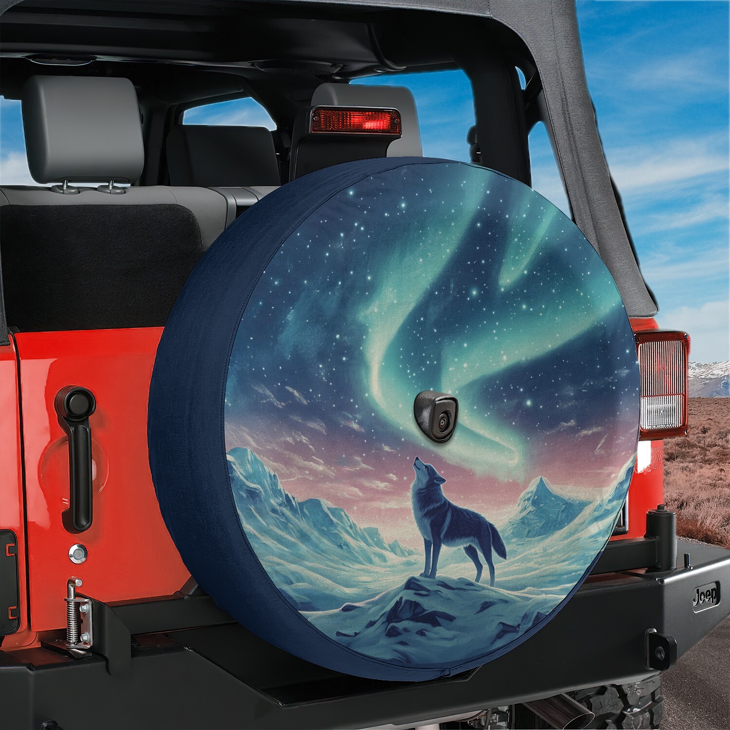 Aurora Wolf Spare Tire Cover With Backup Camera Hole Option Aurora Wolf Spare Tire Cover With Backup Camera Hole Option
