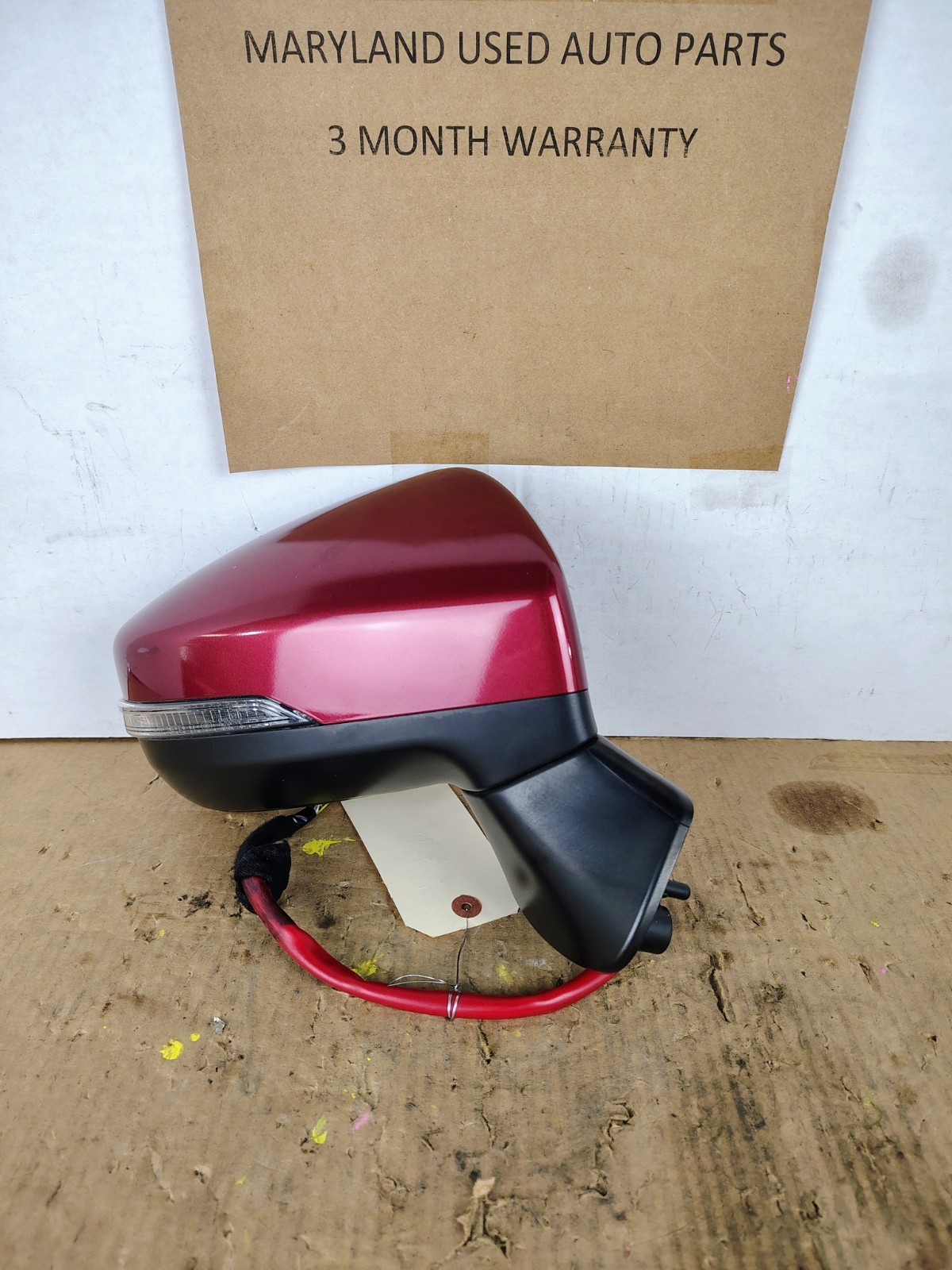 17-23 SUBARU IMPREZA PASSENGER DOOR MIRROR VENETIAN RED PEARL BLIND SPOT DIMMING 17-23 SUBARU IMPREZA PASSENGER DOOR MIRROR VENETIAN RED PEARL BLIND SPOT DIMMING