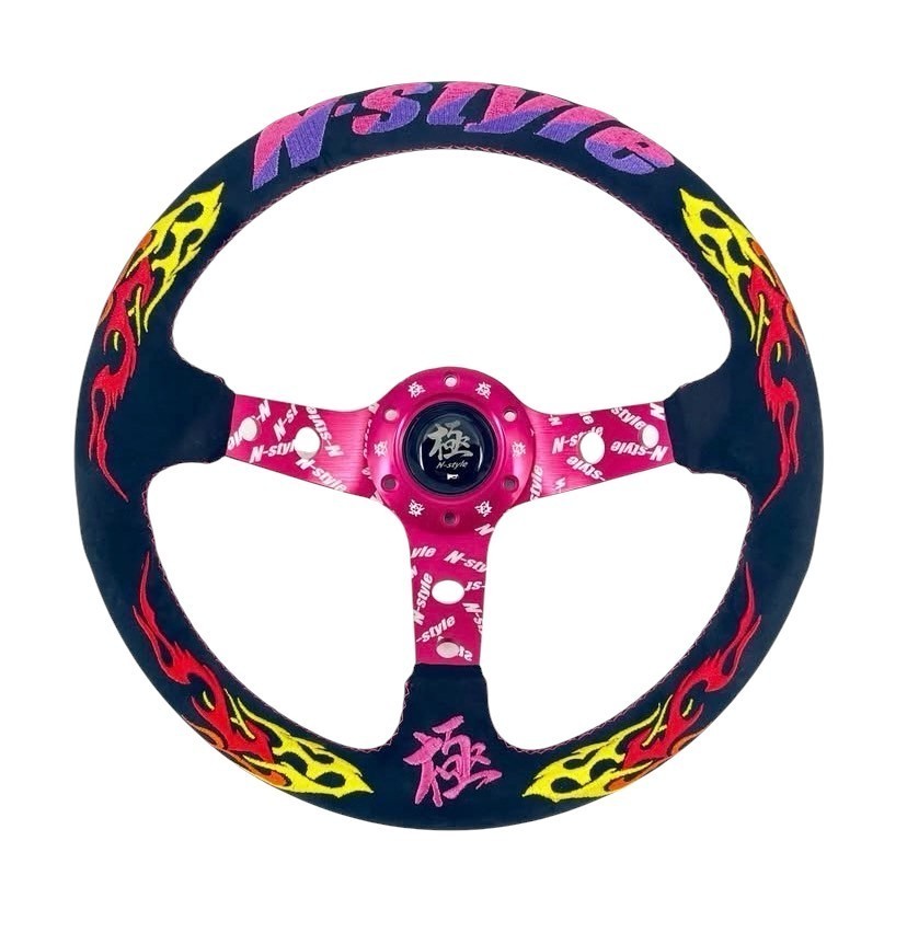 N-Style Steering Wheel 320mm OD NS-SH-005 Pink&Purple   Naoki Nakamura brand